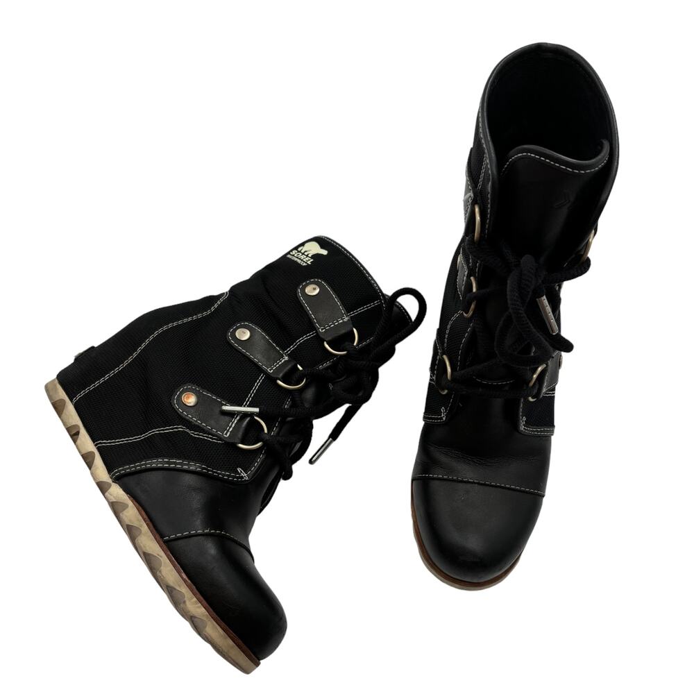 Sorel Joan Of Arctic Mid X Celebration Black Hidden Wedge Winter Boots - Picture 6 of 13